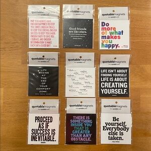 New Inspirational Quotes Magnets - Set of 9 Motivational Gifts 3.5”x3.5”